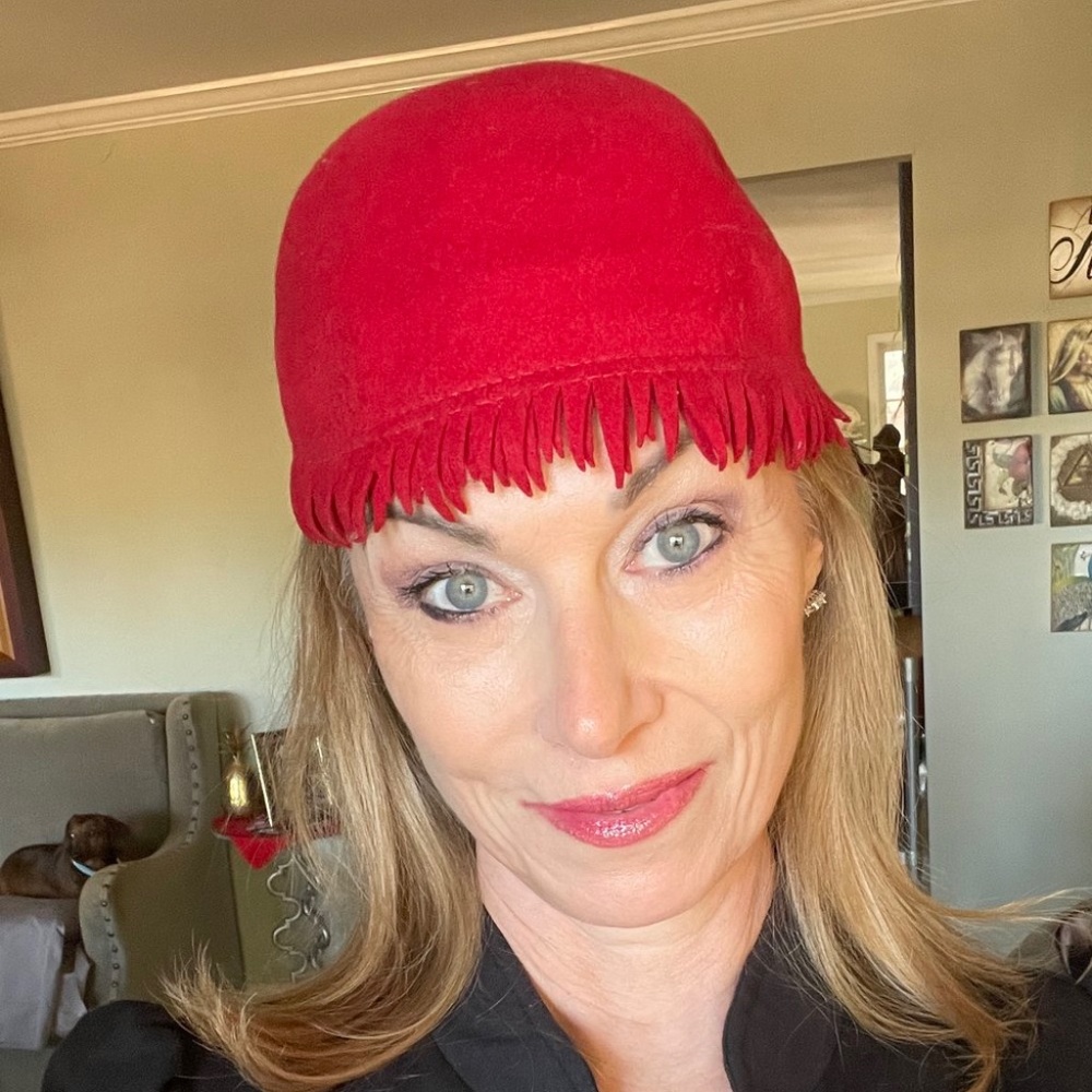 Vintage Red Wool Hat by Glenover, Henry Pollak New York
